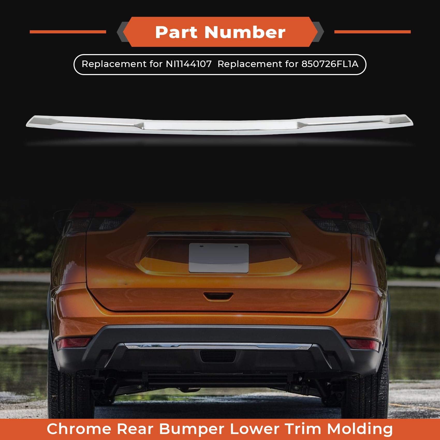 Amazon.com: labwork Rear Bumper Lower Trim Molding Chrome